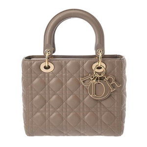 CHRISTIAN DIOR Lady Medium Grey Pink Leather Handbag